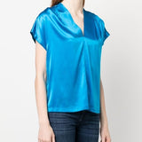 Blusa in seta 100376ZR64 F71 PINKO Light blue 