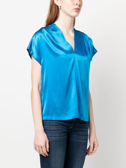Blusa in seta 100376ZR64 F71 PINKO Light blue 