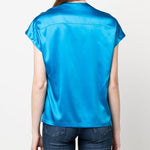 Blusa in seta 100376ZR64 F71 PINKO Light blue 