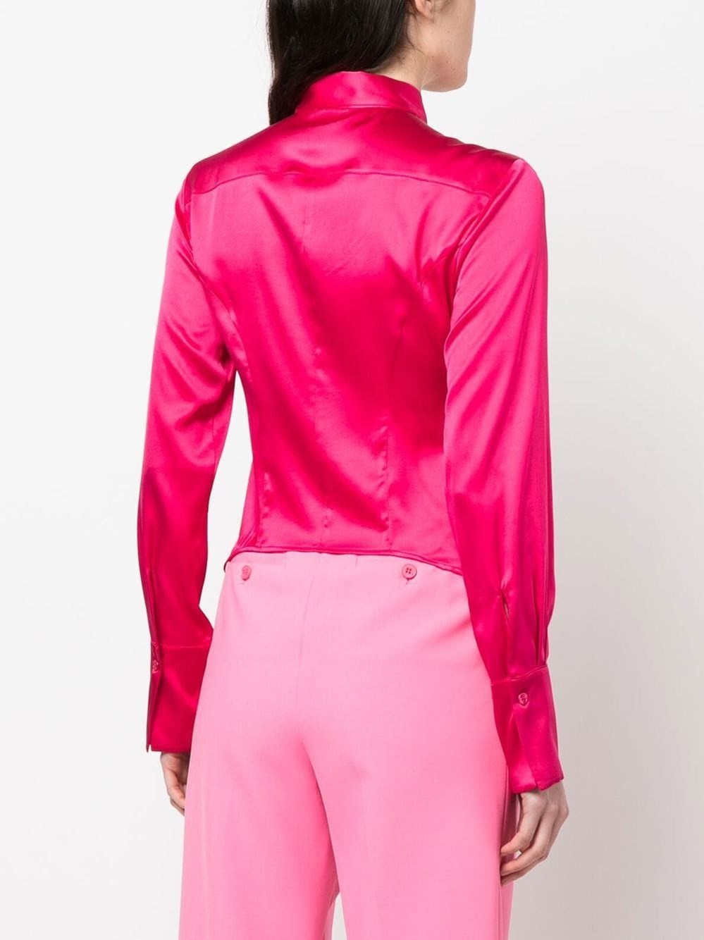 Camicia in satin di seta 100612ZR64 P46 PINKO Pink 