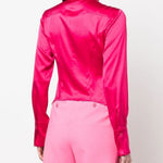Camicia in satin di seta 100612ZR64 P46 PINKO Pink 