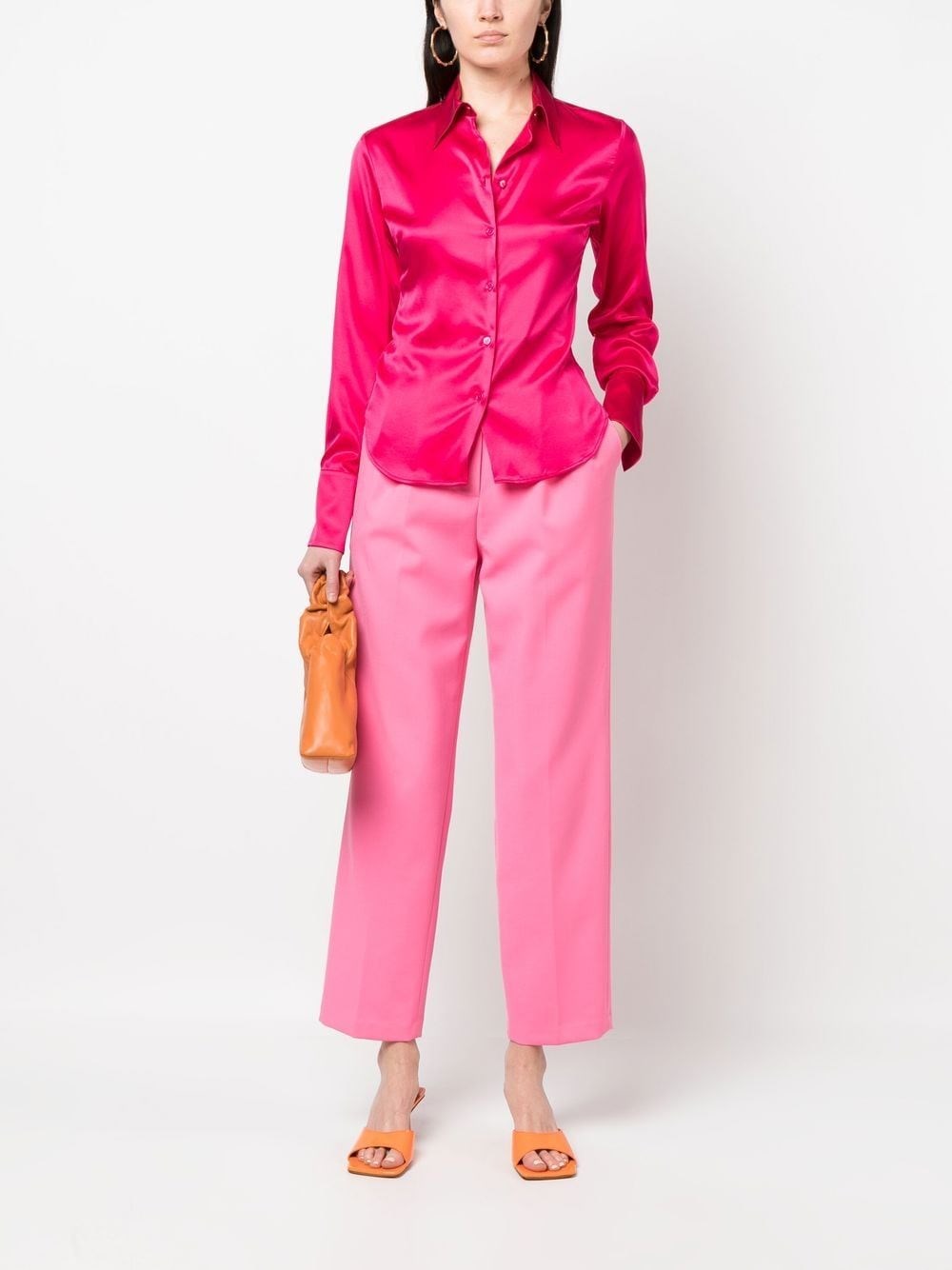 Camicia in satin di seta 100612ZR64 P46 PINKO Pink 