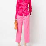 Camicia in satin di seta 100612ZR64 P46 PINKO Pink 