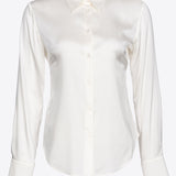 Camicia in satin di seta 100612ZR64 Z05 PINKO Bianco 