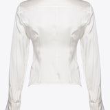 Camicia in satin di seta 100612ZR64 Z05 PINKO Bianco 