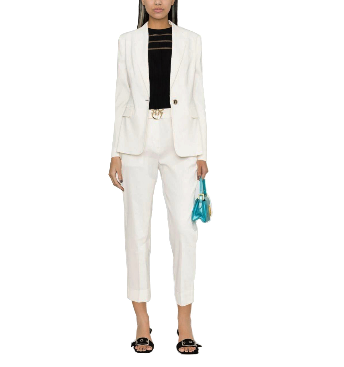 Blazer con revere a lancia 100987A0IM Z15 PINKO White 