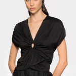 Top incrociato in jersey 102270A1C4 Z99 PINKO Black 