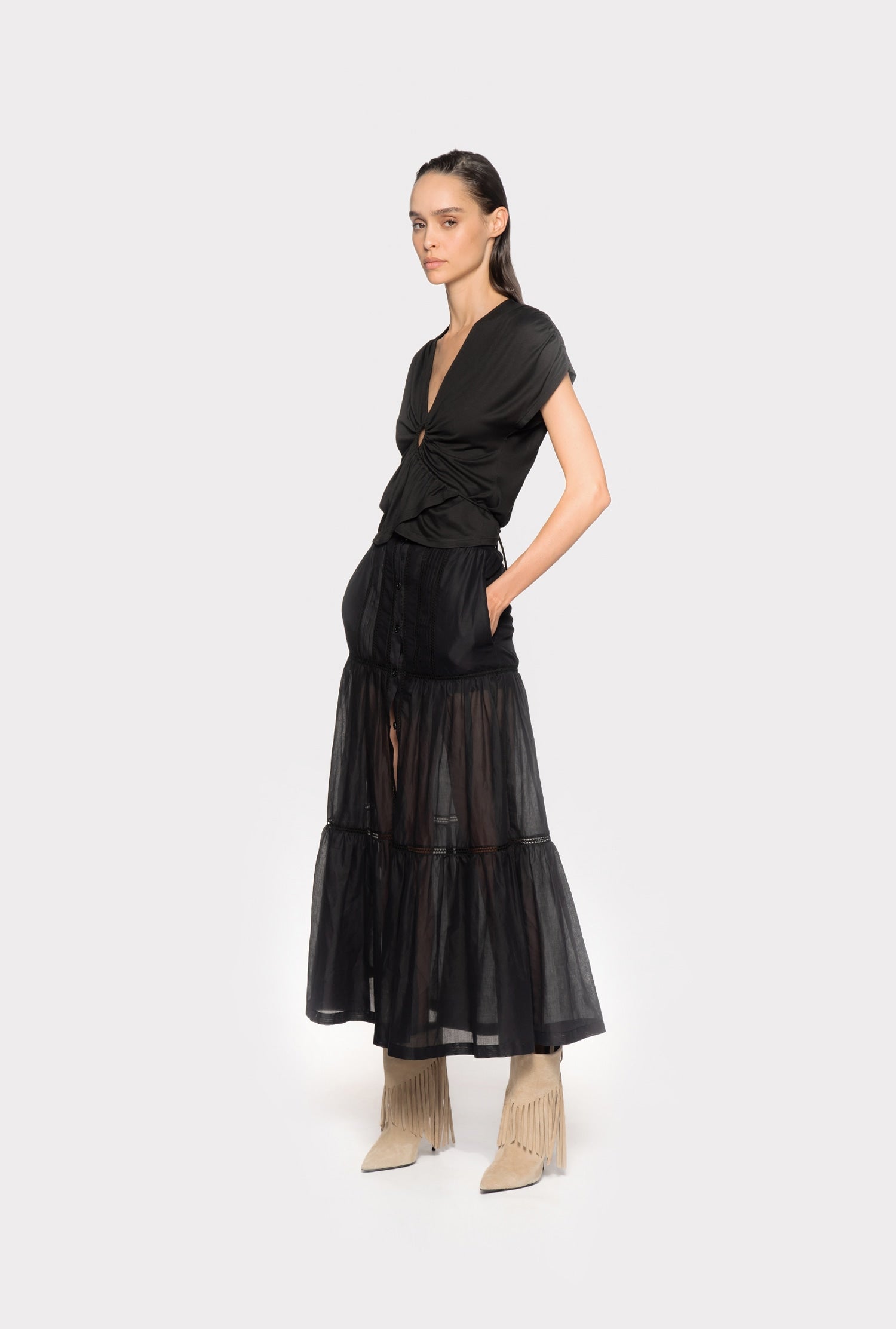 Top incrociato in jersey 102270A1C4 Z99 PINKO Black 