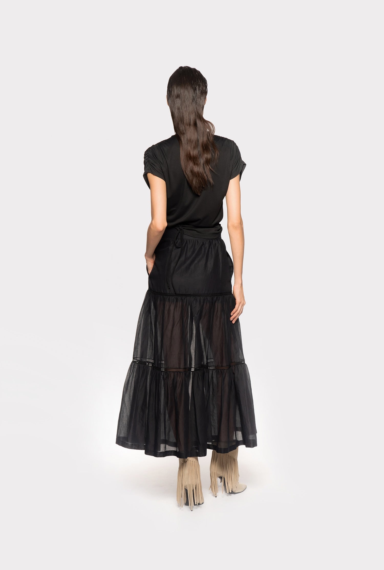 Top incrociato in jersey 102270A1C4 Z99 PINKO Black 