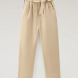Pantaloni con cintura in misto lino viscosa CFWWTR0151FRUT3043 8925 WOOLRICH Feather beige 