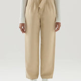 Pantaloni con cintura in misto lino viscosa CFWWTR0151FRUT3043 8925 WOOLRICH Feather beige 