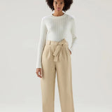 Pantaloni con cintura in misto lino viscosa CFWWTR0151FRUT3043 8925 WOOLRICH Feather beige 