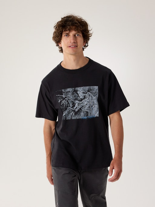 T-Shirt manica corta stampata KRAGG COTTON LITHOGRAPHICA SS M X0000099 01 ARC'TERYX Black 