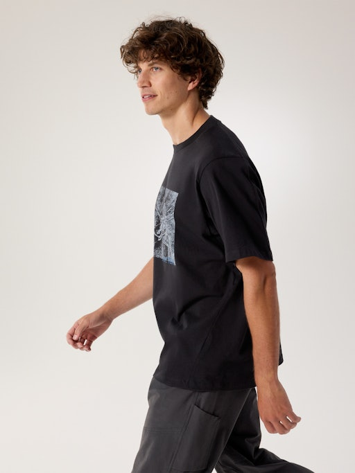 T-Shirt manica corta stampata KRAGG COTTON LITHOGRAPHICA SS M X0000099 01 ARC'TERYX Black 