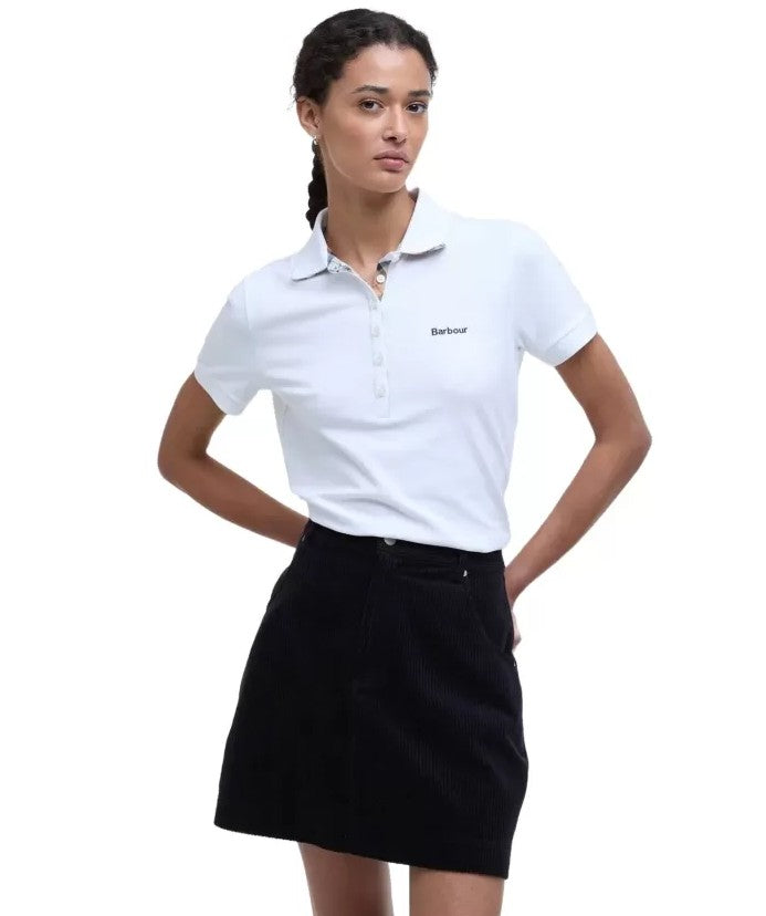 Polo manica corta con inserti tartan LML0634 LML WH33 BARBOUR White/hessian 