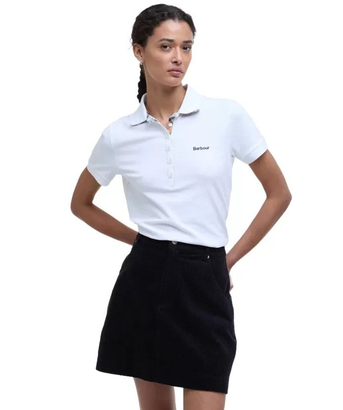 Polo manica corta con inserti tartan LML0634 LML WH33 BARBOUR White/hessian 