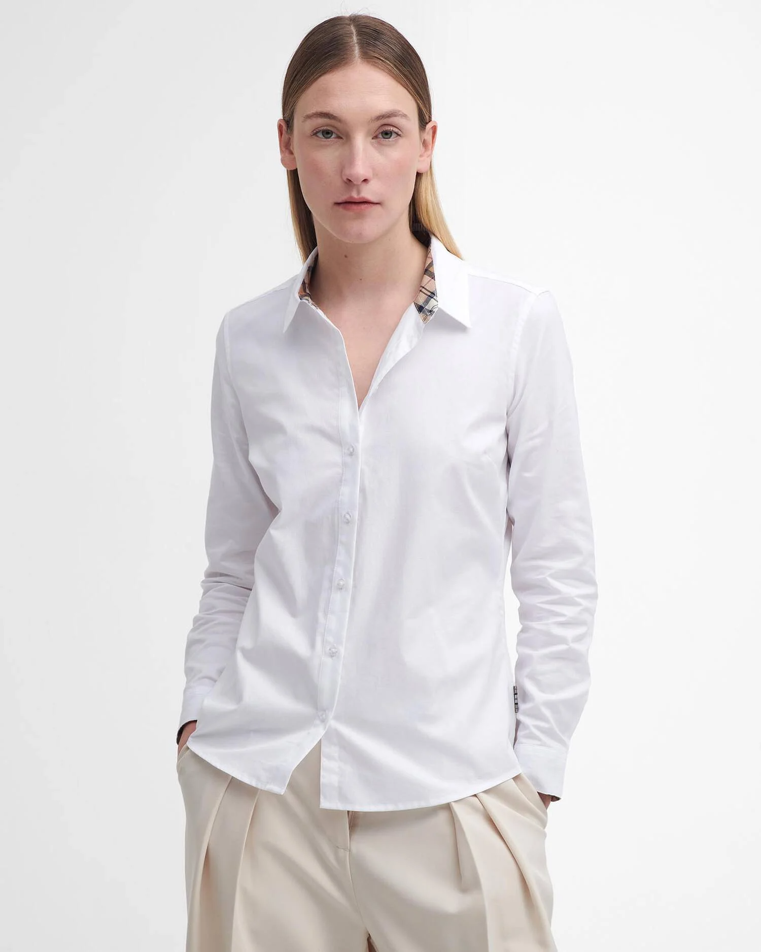 Camicia in cotone oxford LSH1409 LSH WH33 BARBOUR White/hessian tartan 