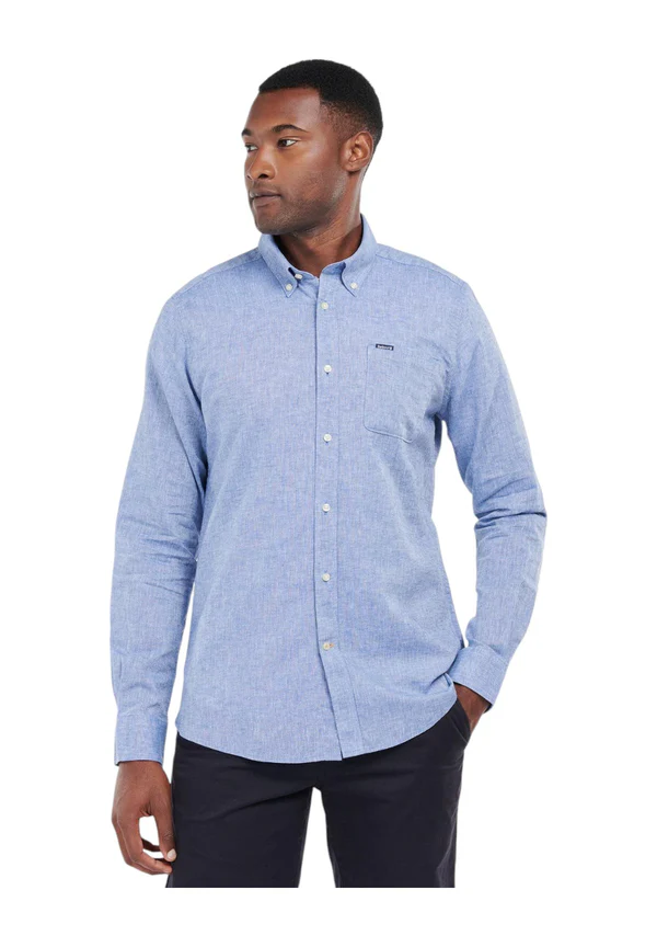 Camicia manica lunga in misto lino MSH5090 MSH BL33 BARBOUR Blue 