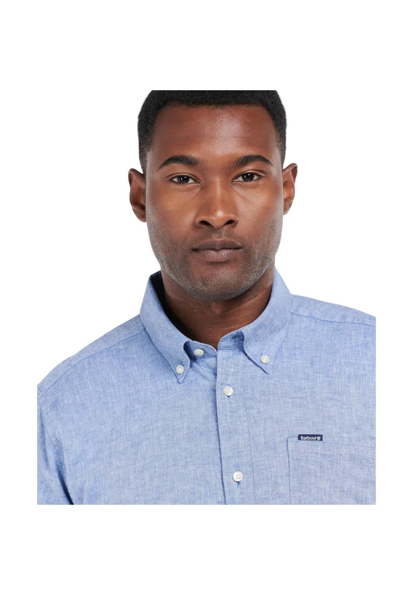 Camicia manica lunga in misto lino MSH5090 MSH BL33 BARBOUR Blue 