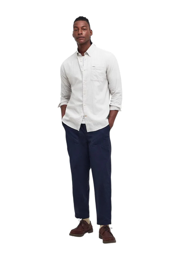 Camicia manica lunga in misto lino MSH5090 MSH WH11 BARBOUR White 