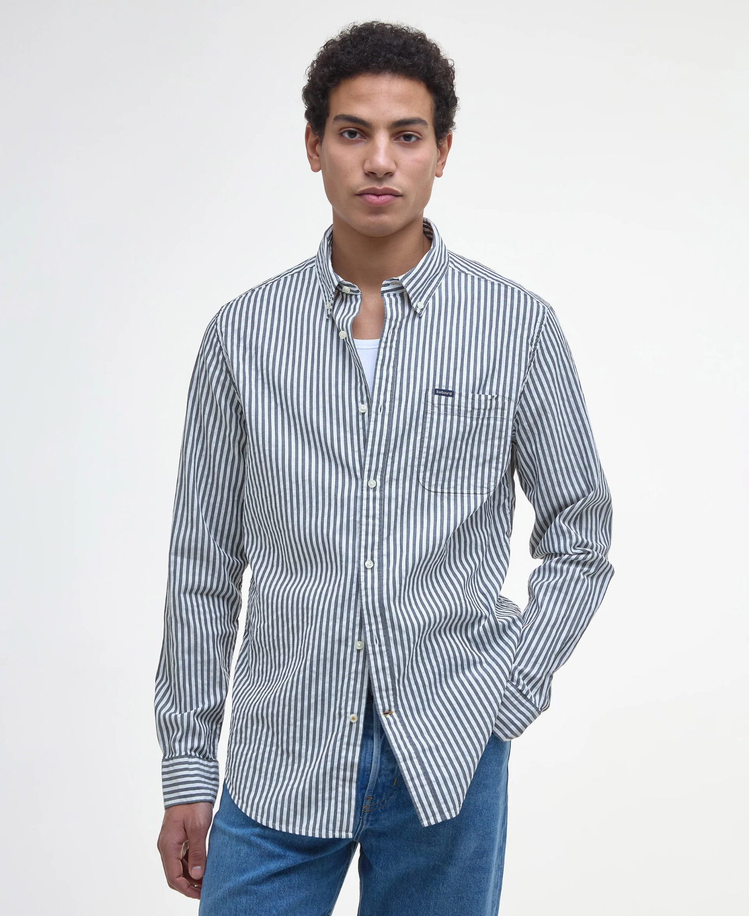 Camicia in cotone seersucker MSH5577 MSH NY91 BARBOUR Navy 