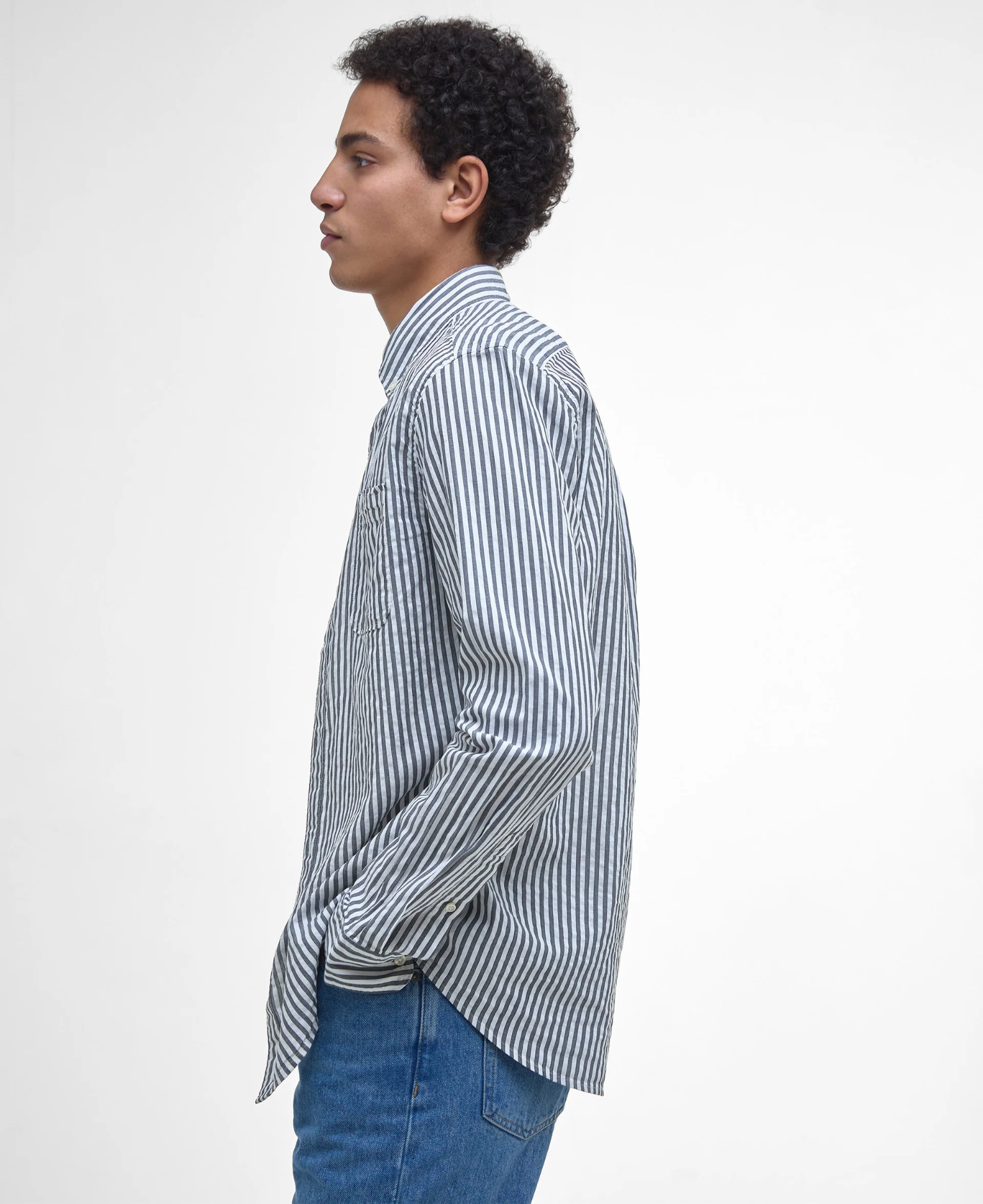 Camicia in cotone seersucker MSH5577 MSH NY91 BARBOUR Navy 