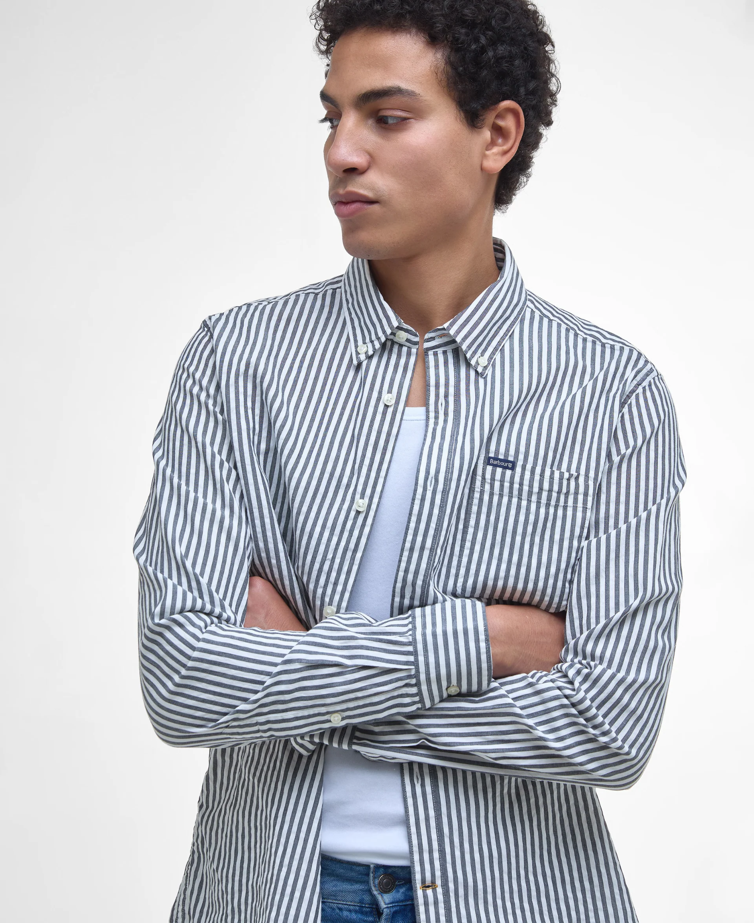 Camicia in cotone seersucker MSH5577 MSH NY91 BARBOUR Navy 