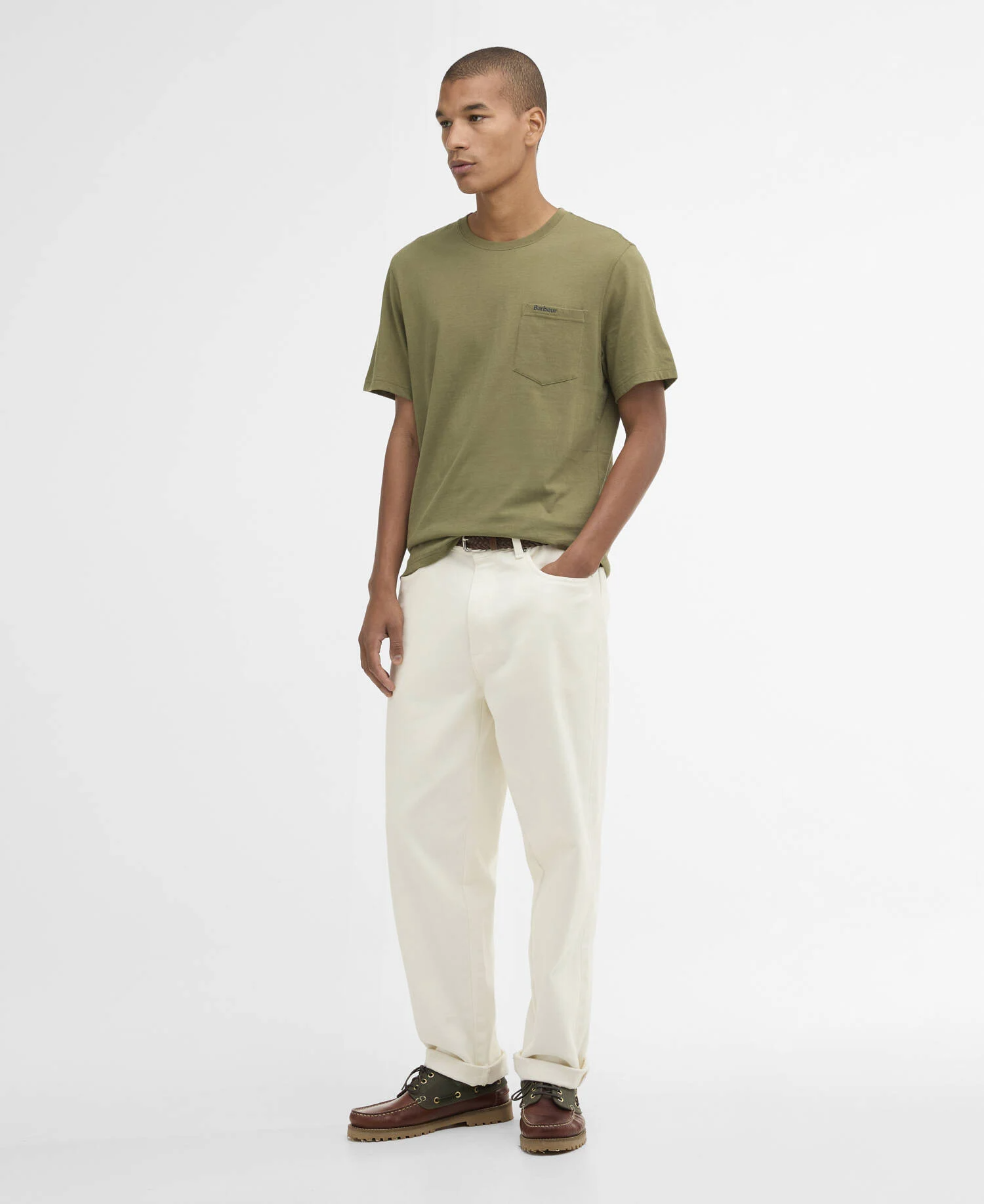 T-Shirt con taschino MTS1114 MTS OL37 BARBOUR Grey olive 