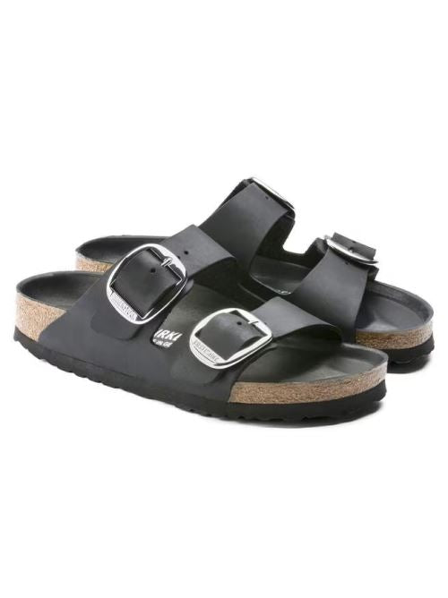 Ciabatta in pelle oliata ARIZONA BIG BUCKLE 1011075 BLACK BIRKENSTOCK Black 