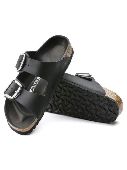 Ciabatta in pelle oliata ARIZONA BIG BUCKLE 1011075 BLACK BIRKENSTOCK Black 