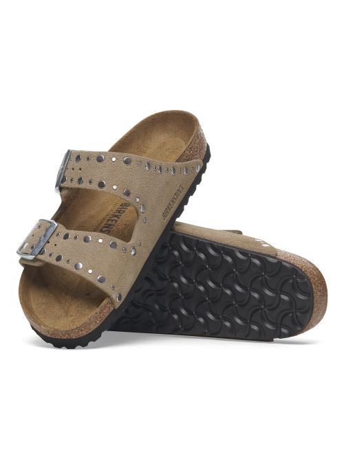 Ciabatta in pelle scamosciata con rivetti ARIZONA RIVET 1029390 TAUPE BIRKENSTOCK Taupe 