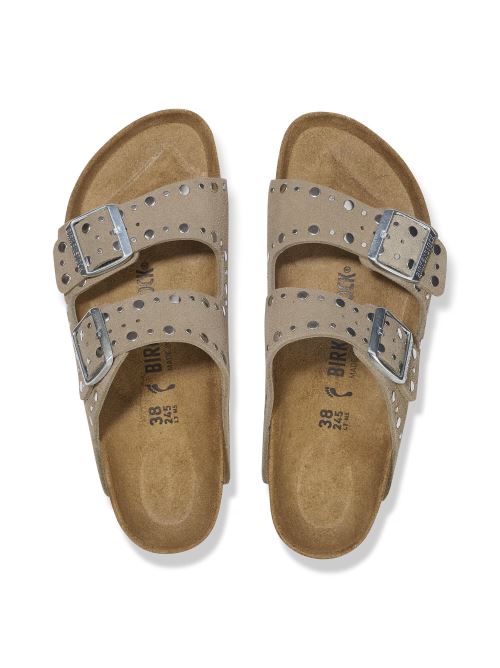 Ciabatta in pelle scamosciata con rivetti ARIZONA RIVET 1029390 TAUPE BIRKENSTOCK Taupe 