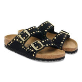 Ciabatta in pelle scamosciata con rivetti ARIZONA RIVET 1030348 BLACK BIRKENSTOCK Black 