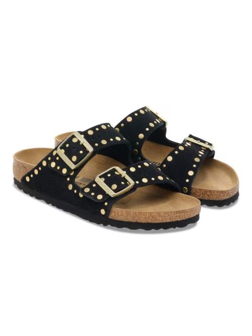 Ciabatta in pelle scamosciata con rivetti ARIZONA RIVET 1030348 BLACK BIRKENSTOCK Black 