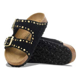 Ciabatta in pelle scamosciata con rivetti ARIZONA RIVET 1030348 BLACK BIRKENSTOCK Black 