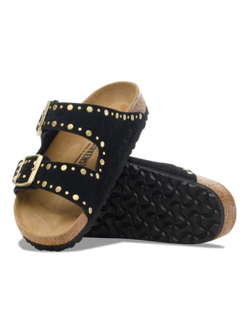 Ciabatta in pelle scamosciata con rivetti ARIZONA RIVET 1030348 BLACK BIRKENSTOCK Black 