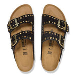 Ciabatta in pelle scamosciata con rivetti ARIZONA RIVET 1030348 BLACK BIRKENSTOCK Black 