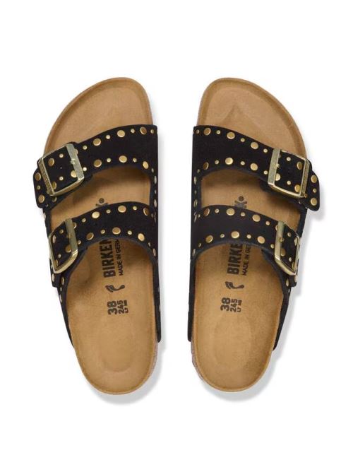 Ciabatta in pelle scamosciata con rivetti ARIZONA RIVET 1030348 BLACK BIRKENSTOCK Black 