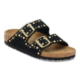 Ciabatta in pelle scamosciata con rivetti ARIZONA RIVET 1030348 BLACK BIRKENSTOCK Black 
