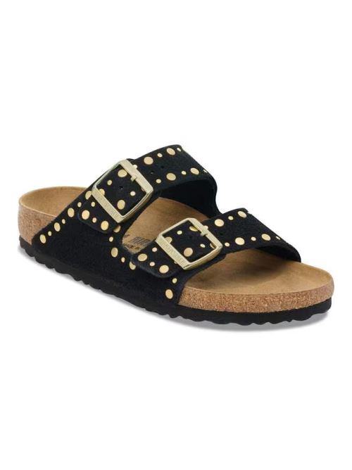 Ciabatta in pelle scamosciata con rivetti ARIZONA RIVET 1030348 BLACK BIRKENSTOCK Black 