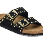 Ciabatta in pelle scamosciata con rivetti ARIZONA RIVET 1030348 BLACK BIRKENSTOCK Black 