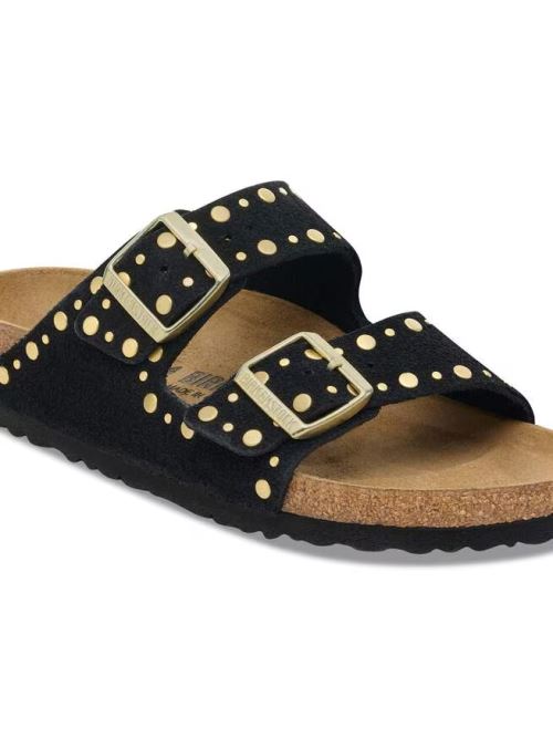 Ciabatta in pelle scamosciata con rivetti ARIZONA RIVET 1030348 BLACK BIRKENSTOCK Black 