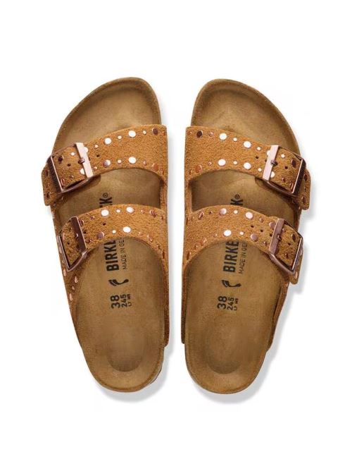 Ciabatta in pelle scamosciata ARIZONA RIVET 1031731 MINK BIRKENSTOCK Mink 