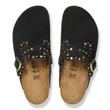 Ciabatta in pelle scamosciata con rivetti BOSTON RIVET 1030491 BLACK BIRKENSTOCK Black 