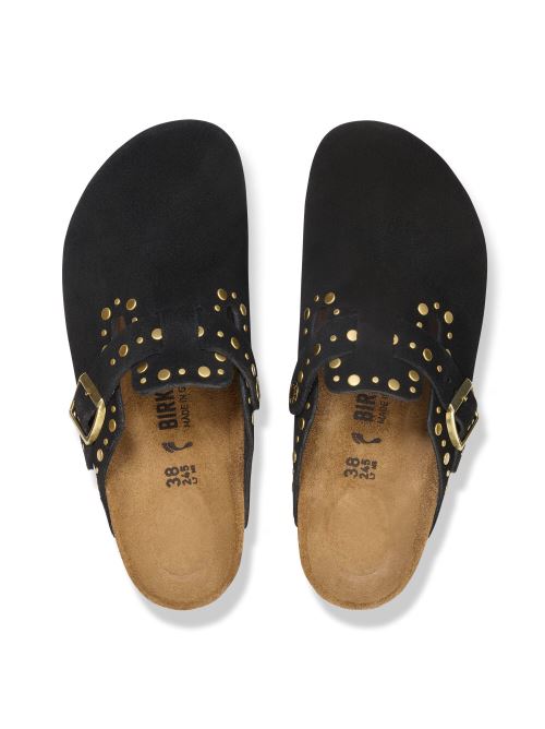 Ciabatta in pelle scamosciata con rivetti BOSTON RIVET 1030491 BLACK BIRKENSTOCK Black 