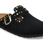 Ciabatta in pelle scamosciata con rivetti BOSTON RIVET 1030491 BLACK BIRKENSTOCK Black 