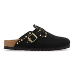 Ciabatta in pelle scamosciata con rivetti BOSTON RIVET 1030491 BLACK BIRKENSTOCK Black 