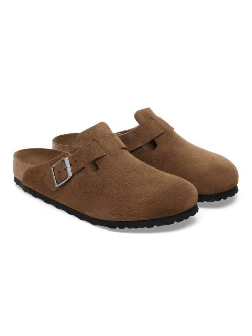 Sabot in pelle scamosciata BOSTON SFB 1030861 DARK TEA BIRKENSTOCK Dark tea 