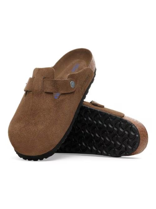 Sabot in pelle scamosciata BOSTON SFB 1030861 DARK TEA BIRKENSTOCK Dark tea 