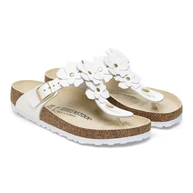Infradito in pelle GIZEH FLOWERS 1026686 WHITE BIRKENSTOCK White 